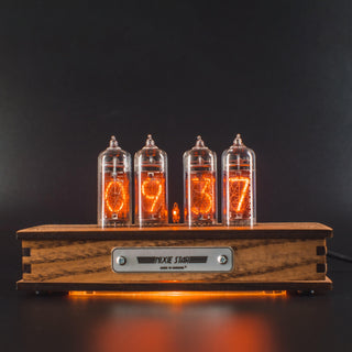 Bestselling nixie tube clocks from Nixie Star, tubes lit orange