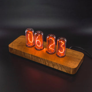 Authentic Large IN-18 Nixie Tube Clock | Replaceable Tubes | Motion Sensor | Solid Wood Case - NIXIE STAR