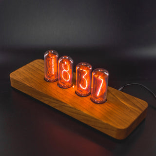 Authentic Large IN-18 Nixie Tube Clock | Replaceable Tubes | Motion Sensor | Solid Wood Case - NIXIE STAR