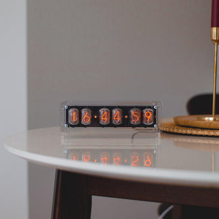 Nixie Tube Clock with Replaceable IN-12 Nixie Tubes, Visual Effects, Alarm Clock Function, High Precision, Clear Acrylic Enclosure - NIXIE STAR