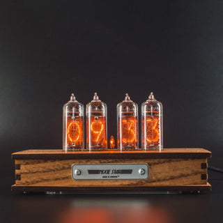 Authentic Nixie Tube Clock with Replaceable IN-14 Nixie Tubes, One Spare Nixie Tube, Motion Temperature Humidity Sensors, Dual RGB LED Backlight, Alarm Clock - NIXIE STAR