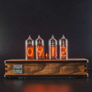 Nixie Tube Clock with Replaceable IN-14 Nixie Tubes, One Spare Nixie Tube, Motion Temperature Humidity Sensors, Dual RGB LED Backlight, Alarm Clock - NIXIE STAR