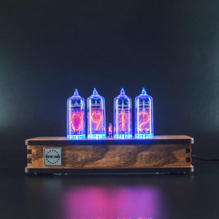 Nixie Tube Clock with Replaceable IN-14 Nixie Tubes, One Spare Nixie Tube, Motion Temperature Humidity Sensors, Dual RGB LED Backlight, Alarm Clock - NIXIE STAR