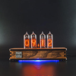 Nixie Tube Clock with Replaceable IN-14 Nixie Tubes, One Spare Nixie Tube, Motion Temperature Humidity Sensors, Dual RGB LED Backlight, Alarm Clock - NIXIE STAR