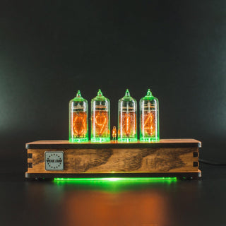 Nixie Tube Clock with Replaceable IN-14 Nixie Tubes, One Spare Nixie Tube, Motion Temperature Humidity Sensors, Dual RGB LED Backlight, Alarm Clock - NIXIE STAR