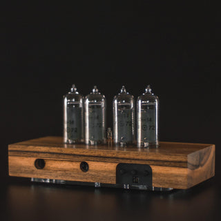 Nixie Tube Clock with Replaceable IN-14 Nixie Tubes, Motion Humidity Temperature Sensors, Dual RGB LED Backlight, Alarm Clock, Walnut Case - NIXIE STAR