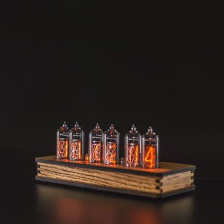 Nixie Tube Clock 6X IN-14 with Replaceable Nixie Tubes, Temperature Sensor, Calenadar, Alarm Clock, Visual Effects