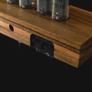 Nixie Tube Clock with Replaceable IN-14 Nixie Tubes, Motion Humidity Temperature Sensors, Dual RGB LED Backlight, Alarm Clock, Walnut Case - NIXIE STAR