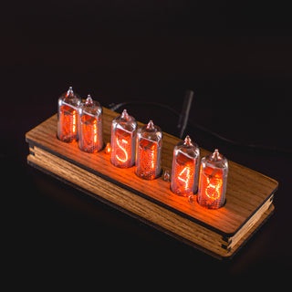 Nixie Tube Clock 6X IN-14 with Replaceable Nixie Tubes, Temperature Sensor, Calenadar, Alarm Clock, Visual Effects