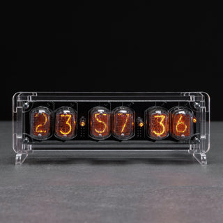 Nixie Tube Clock with Replaceable IN-12 Nixie Tubes, Visual Effects, Alarm Clock Function, High Precision, Clear Acrylic Enclosure - NIXIE STAR