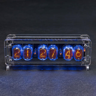 Nixie Tube Clock with Replaceable IN-12 Nixie Tubes, Visual Effects, Alarm Clock Function, High Precision, Clear Acrylic Enclosure - NIXIE STAR