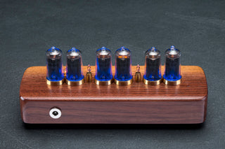 IN-8-2 Nixie tube clock, six tubes, walnut and brass