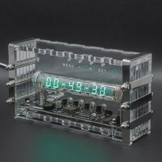 IV-18 VFD Tube Clock — Acrylic and Metal — Soviet IV-18 vacuum tube clock