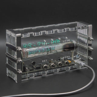 IV-18 VFD Tube Clock — Acrylic and Metal — Soviet IV-18 vacuum tube clock
