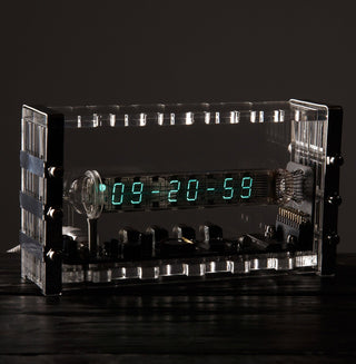 IV-18 VFD Tube Clock — Acrylic and Metal — Soviet IV-18 vacuum tube clock