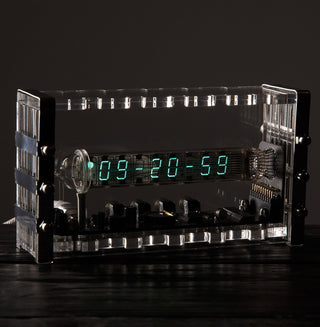 IV-18 VFD Tube Clock — Acrylic and Metal — Soviet IV-18 vacuum tube clock