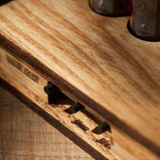 Six-tube IN-8 Nixie clock in laminated olive ash veneer