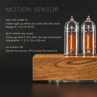 IN-14 Nixie clock motion sensor: tubes light up when you walk in and rest 5 minutes after the last movement, adjustable
