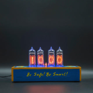 Hand-painted Nixie Tube Clock with Replaceable IN-14 Nixie Tubes, Fallout Pip Boy Steampunk Theme - NIXIE STAR