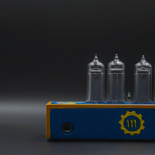 Hand-painted Nixie Tube Clock with Replaceable IN-14 Nixie Tubes, Fallout Pip Boy Steampunk Theme - NIXIE STAR