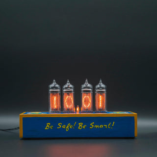 Hand-painted Nixie Tube Clock with Replaceable IN-14 Nixie Tubes, Fallout Pip Boy Steampunk Theme - NIXIE STAR