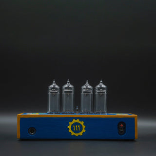 Hand-painted Nixie Tube Clock with Replaceable IN-14 Nixie Tubes, Fallout Pip Boy Steampunk Theme - NIXIE STAR