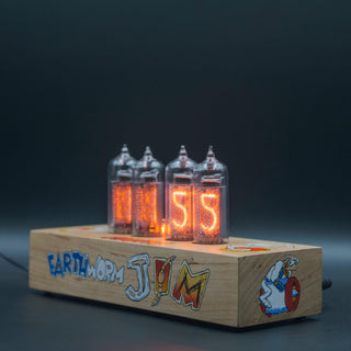 Hand-painted Nixie Tube Clock with Replaceable IN-14 Nixie Tubes, Motion Sensor, Visual Effects, Earth Worm Jim - NIXIE STAR