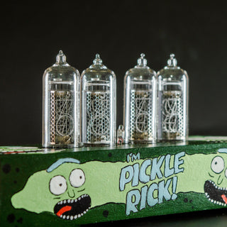 Hand-painted Nixie Tube Clock with Replaceable IN-14 Nixie Tubes, Motion Sensor, Visual Effects, Gift For Rick and Morty Fan - NIXIE STAR