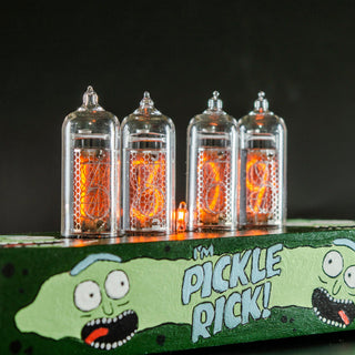 Hand-painted Nixie Tube Clock with Replaceable IN-14 Nixie Tubes, Motion Sensor, Visual Effects, Gift For Rick and Morty Fan - NIXIE STAR