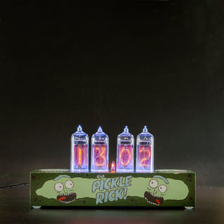 Hand-painted Nixie Tube Clock with Replaceable IN-14 Nixie Tubes, Motion Sensor, Visual Effects, Gift For Rick and Morty Fan - NIXIE STAR