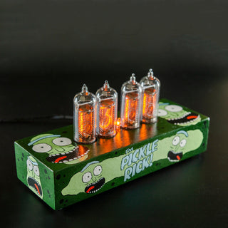 Hand-painted Nixie Tube Clock with Replaceable IN-14 Nixie Tubes, Motion Sensor, Visual Effects, Gift For Rick and Morty Fan - NIXIE STAR