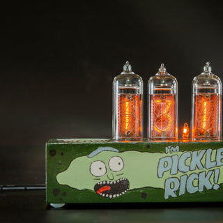 Hand-painted Nixie Tube Clock with Replaceable IN-14 Nixie Tubes, Motion Sensor, Visual Effects, Gift For Rick and Morty Fan - NIXIE STAR