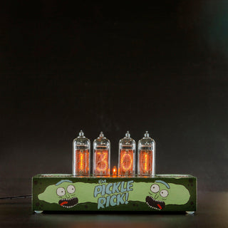 Hand-painted Nixie Tube Clock with Replaceable IN-14 Nixie Tubes, Motion Sensor, Visual Effects, Gift For Rick and Morty Fan - NIXIE STAR