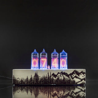 Hand-painted Nixie Tube Clock with Replaceable IN-14 Nixie Tubes, Motion Sensor, Visual Effects - NIXIE STAR