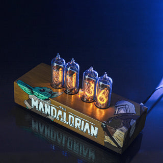 Hand-painted Mandalorian Nixie Tube Clock with Replaceable IN-14 Nixie Tubes, Motion Sensor, Visual Effects - NIXIE STAR