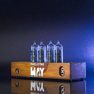 Hand-painted Mandalorian Nixie Tube Clock with Replaceable IN-14 Nixie Tubes, Motion Sensor, Visual Effects - NIXIE STAR