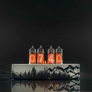 Hand-painted Nixie Tube Clock with Replaceable IN-14 Nixie Tubes, Motion Sensor, Visual Effects - NIXIE STAR