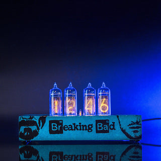 Hand-painted Breaking Bad Nixie Tube Clock with Replaceable IN-14 Nixie Tubes, Motion Sensor, Visual Effects - NIXIE STAR