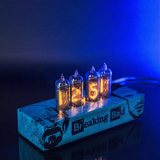 Hand-painted Breaking Bad Nixie Tube Clock with Replaceable IN-14 Nixie Tubes, Motion Sensor, Visual Effects - NIXIE STAR