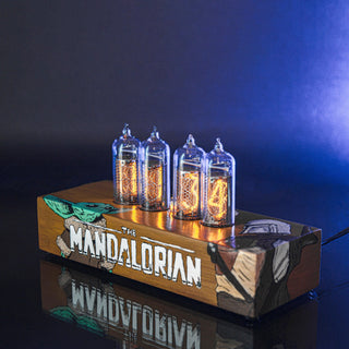 Hand-painted Mandalorian Nixie Tube Clock with Replaceable IN-14 Nixie Tubes, Motion Sensor, Visual Effects - NIXIE STAR